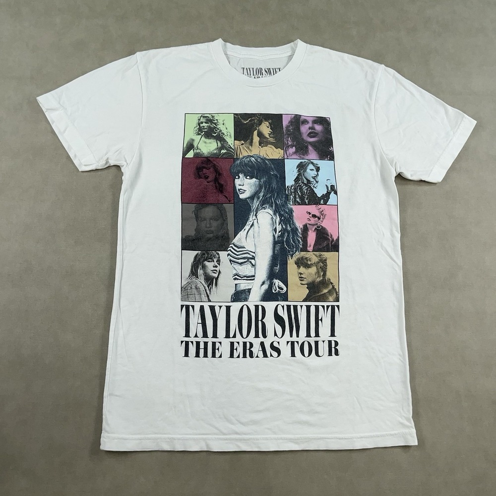 Taylor Swift Eras Concert Tour T Shirt‎ White Short Sleeve Adult Size Small